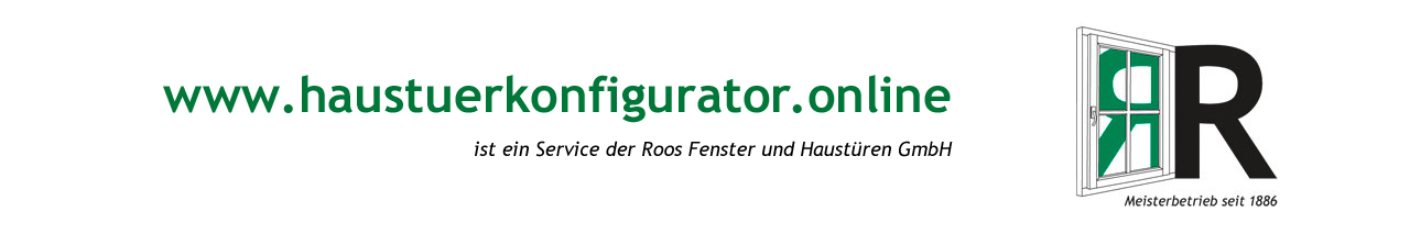 www.haustuerkonfigurator.online mit Logo der Roos Fenster und Haustüren GmbH